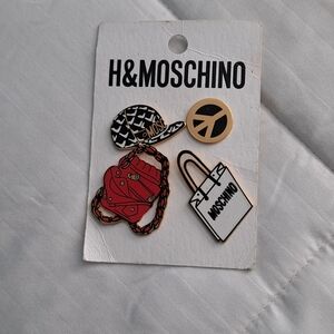 H&M LIMITED EDITIONMoschino Red, Black, Gold Pin Set